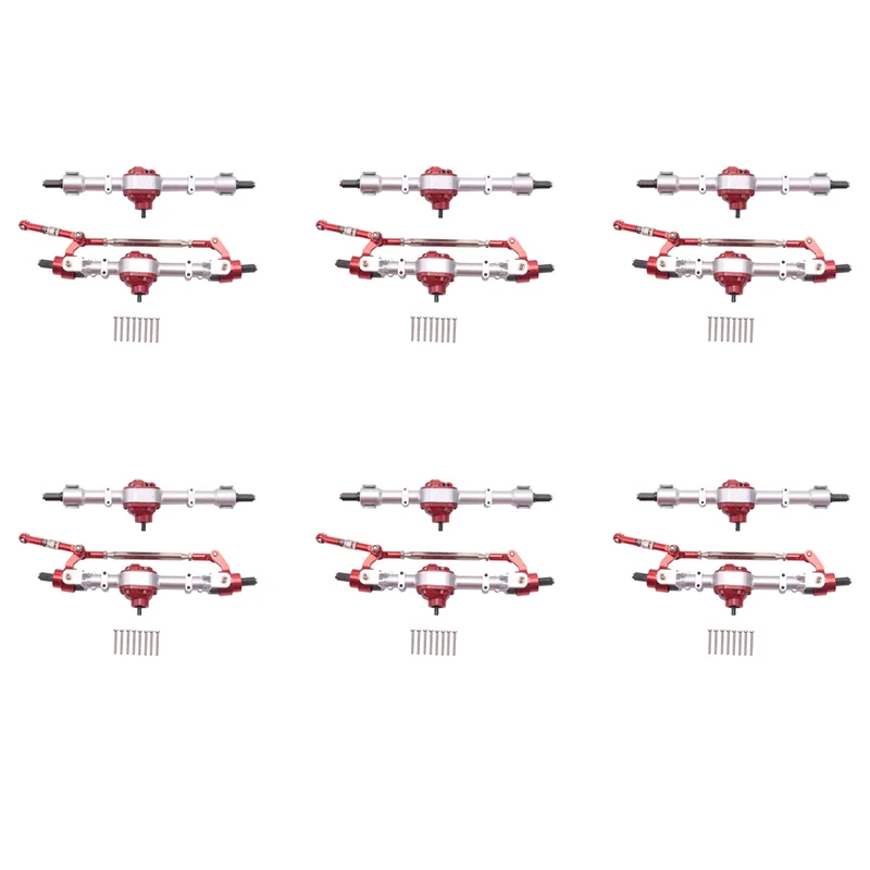 

6X RC Car Front & Rear Complete Axle For MN D90 D91 D96 D99S MN90 MN96 MN99 MN99S 1/12 RC Car Upgrade Parts,Silver
