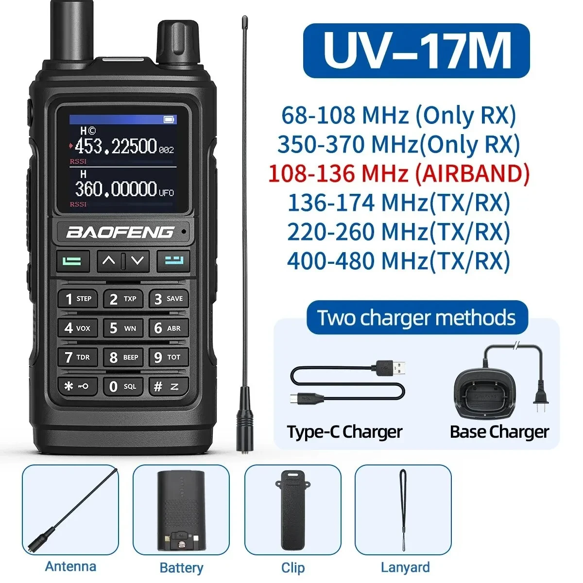 

baofeng UV17M Wireless set radios walki communication radio ham Two-way transceiver hunting camping long range walkie talkie