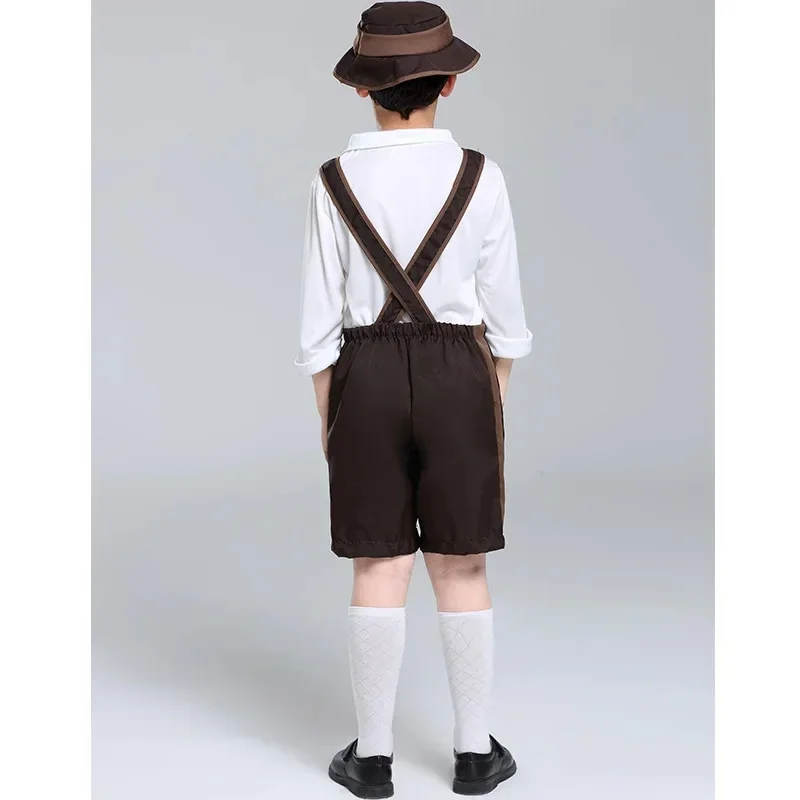 Alemão bávaro lederhosen festival outfit oktoberfest crianças menino camponês família combinando traje macacão chapéu férias para a criança