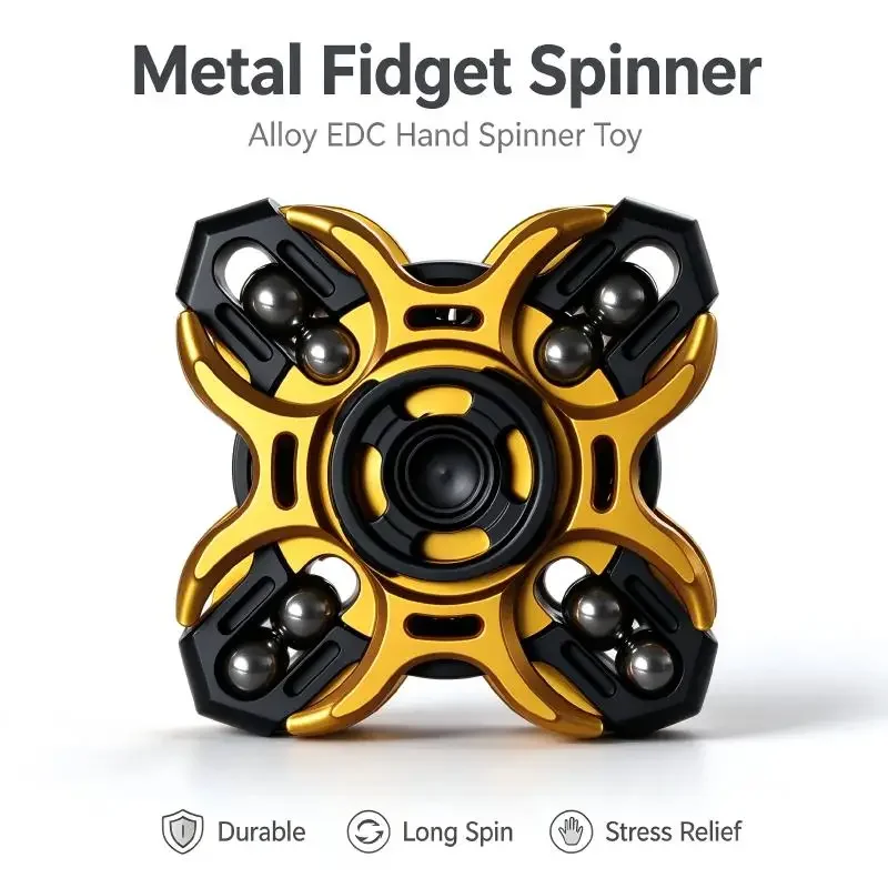 Metal Fidget Spinner Alloy Hand Spinner Toy with Ball Bearing Stress Relief EDC Fidget Toy for Stress Relief Sensory Items