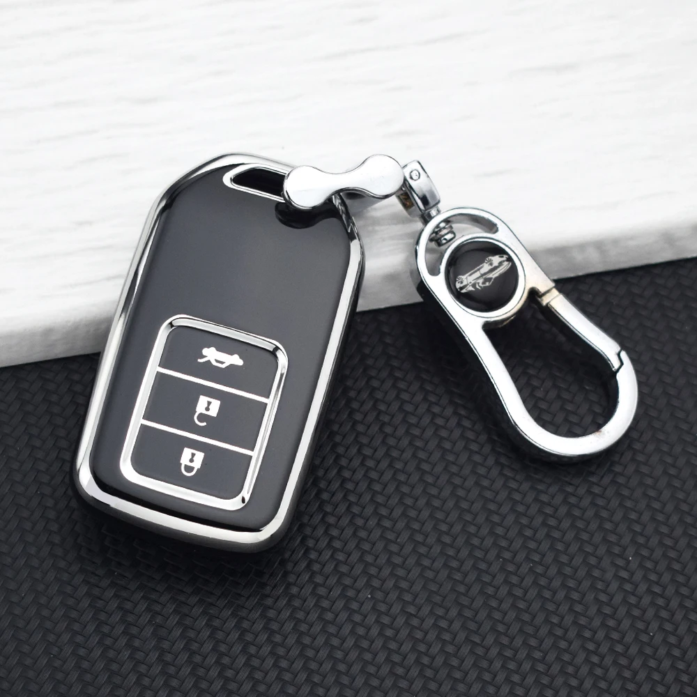 3 Buttons TPU Car Key Cover Shell Case for Honda Accord Pilot Fit Freed Vezel Odyssey Civic CRV HRV 2018 - 2022 Accessories