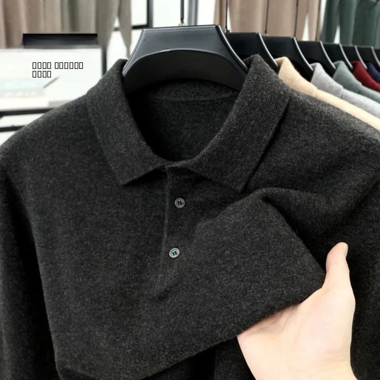 

Утепленная трикотажная рубашка на флисовой подкладке для мужчин: повседневный теплый базовый слой для осени и зимы, для мужчин среднего и старшего возраста