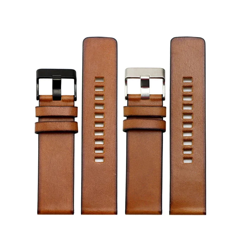 High quality cow Leather strap for DIESEL watchband  DZ 1399/ DZ4280/ DZ4290 with stainless steel pin buckle strap24 26 28 mm