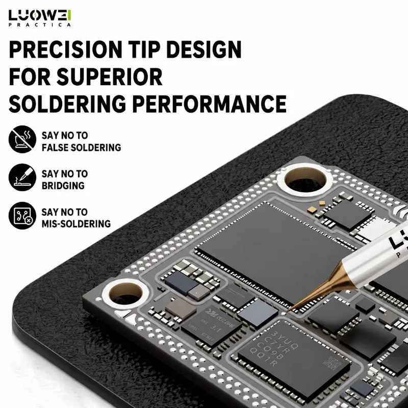 LUOWEI C210K/I/J Soldering Iron Tips Set Ultra-Fine High Precision Heat-Conductive for Phone IC Jumper Wire Soldering Work view 3
