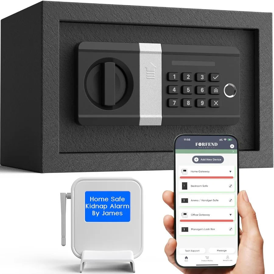 

FORFEND Smart Money Safe App Alarm with Voice Command and Tamper Proof Design for Home Office Security MultiUser Cash Safe Depo