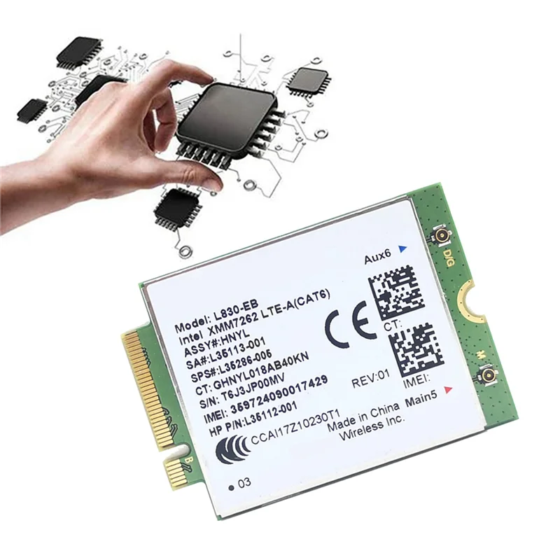 ABQR L830-WIFI-Karte + 2XAntenne 4G LTE L830 L35286-005 LTE-Modul Cat6 300 Mbit/s für 640 650 G5 840 846 850 G6 X360 830