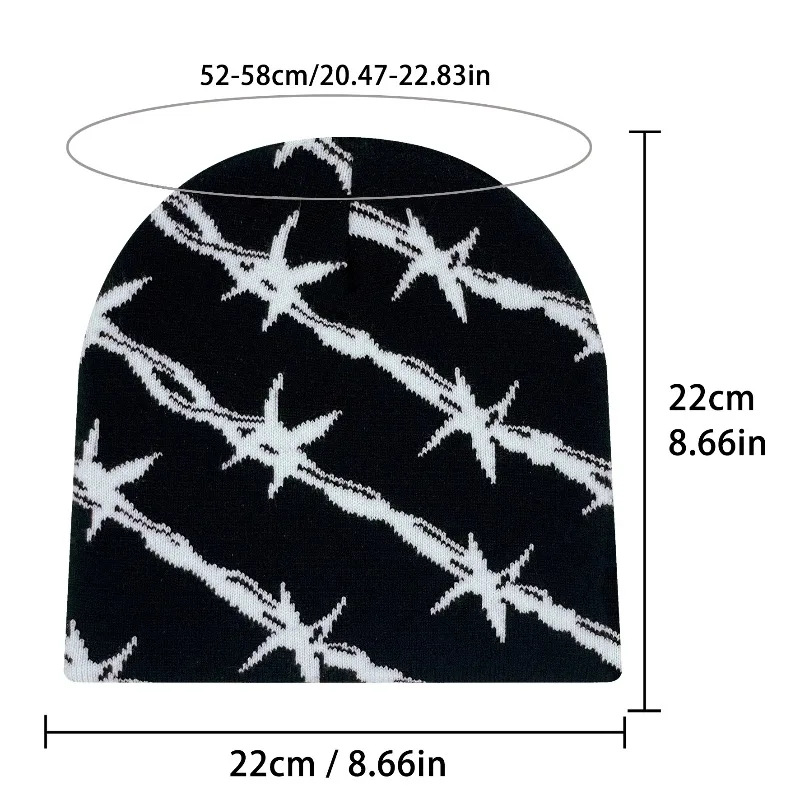 Unisex Knitted Beanie Hat with Twill Pattern Fashion Trend Warm Winter Outdoor Cap for Autumn And Winter