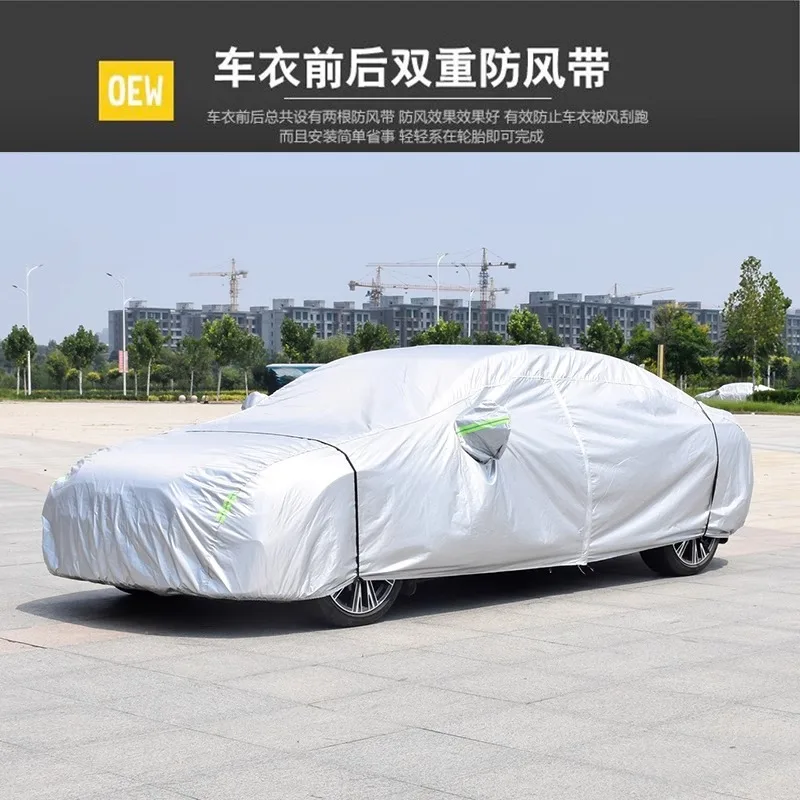 غطاء سيارة من قماش أكسفورد، حماية من الشمس، حماية من المطر، عزل حراري وقطن سميك، غطاء كامل لجميع المواسم