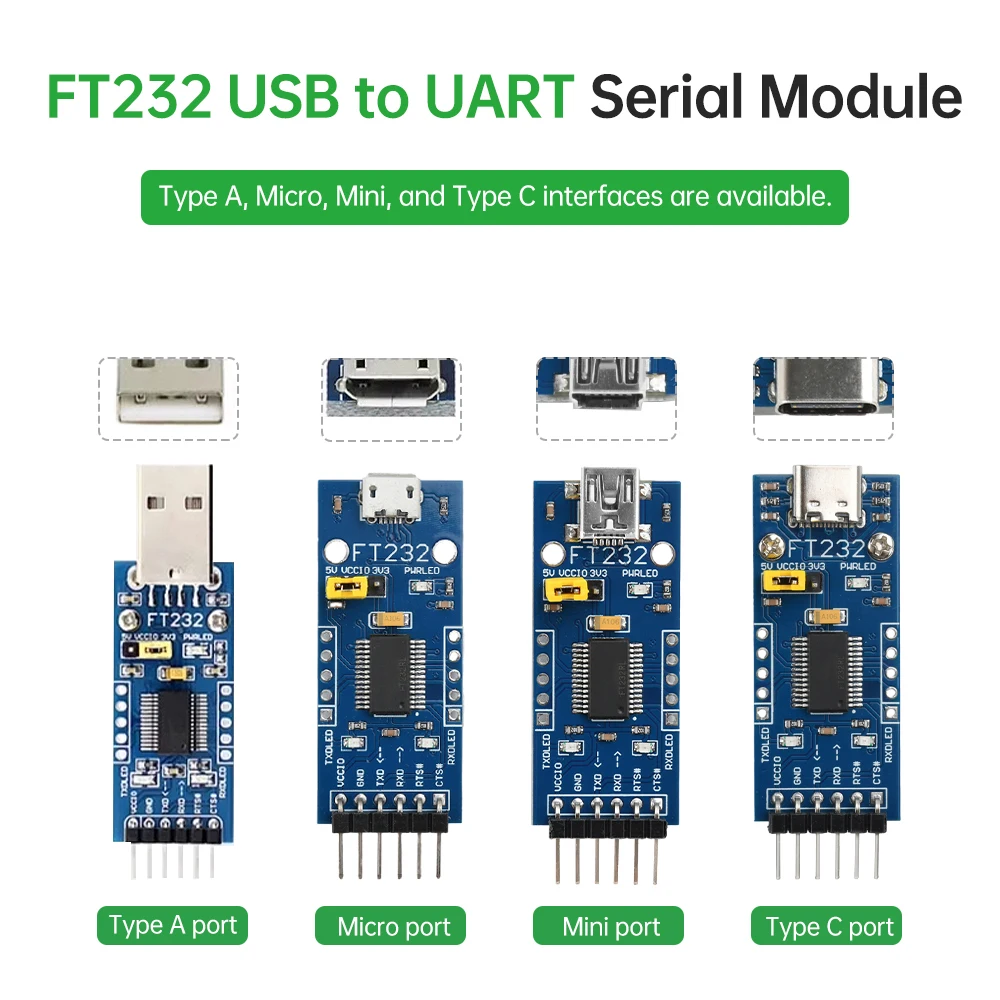 

FT232RL FTDI USB 3.3V 5.5V to TTL Serial Adapter Connector Converter Module Power Supply Accessory