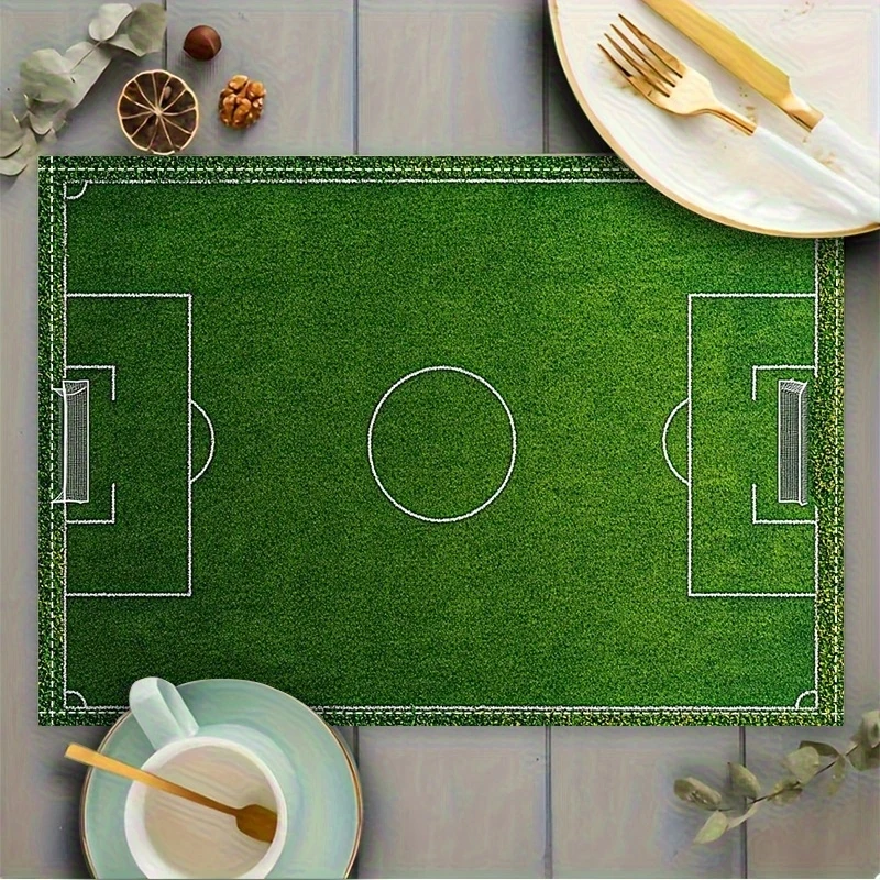 VIKAMA Creative Football Field Meal Mat Waterproof, Oil proof, Thermal Insulation Table Mat Home Decoration Accessories