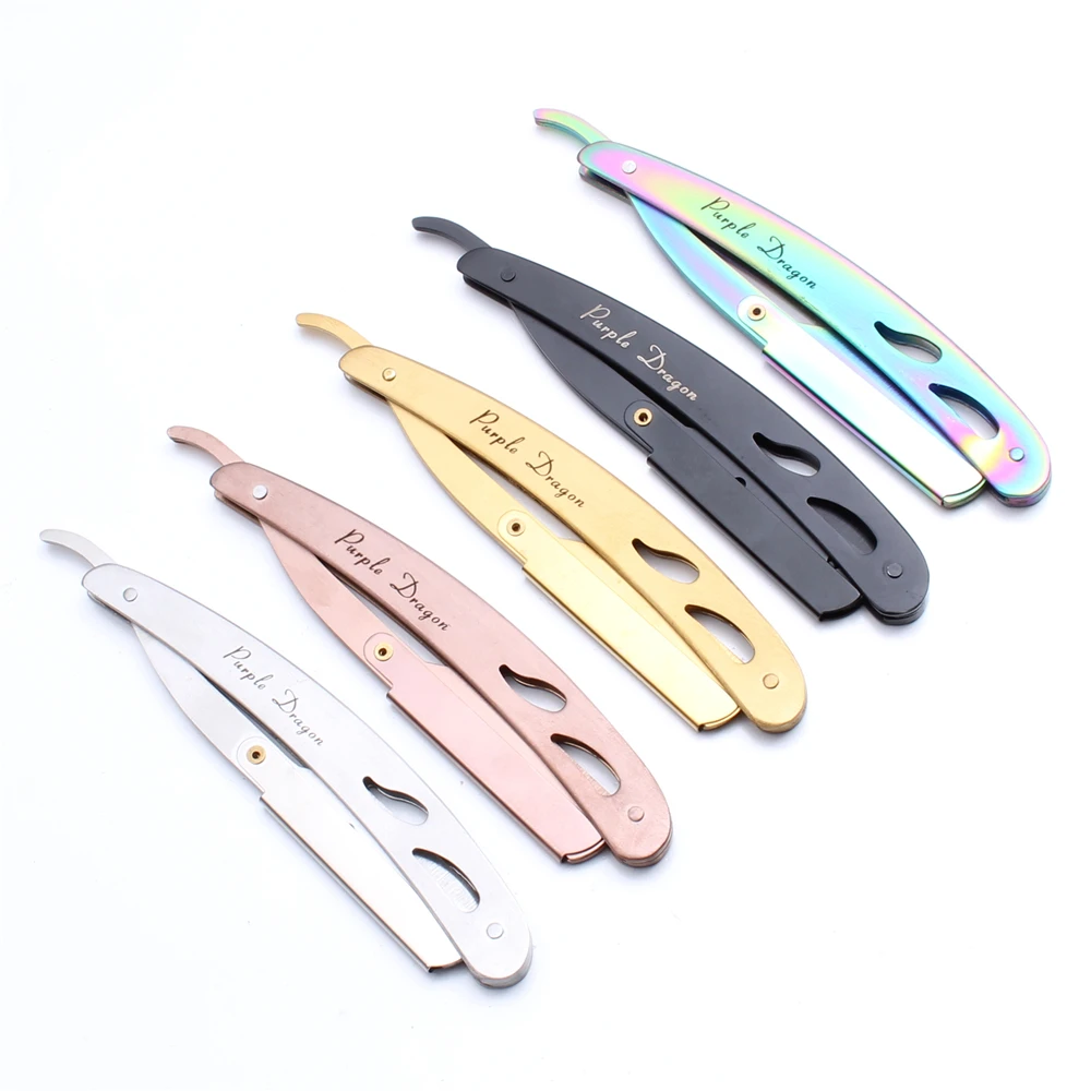 Men Straight Barber Razor Add 10 Blades Razor Edge Steel Folding Shaving Knife Hair Removal Tools Shaving Razor With Blade Z6102