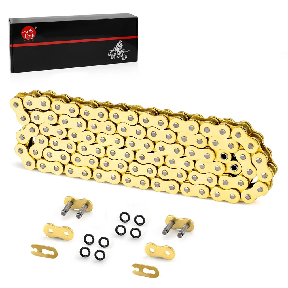 Heavy Duty O-Ring Drive Chain (Gold) for Yamaha Warrior 350 Raptor 350 700 700R YFZ450 YFZ450R XT250 XT550 YZ100 Outlaw 450 525 view 2