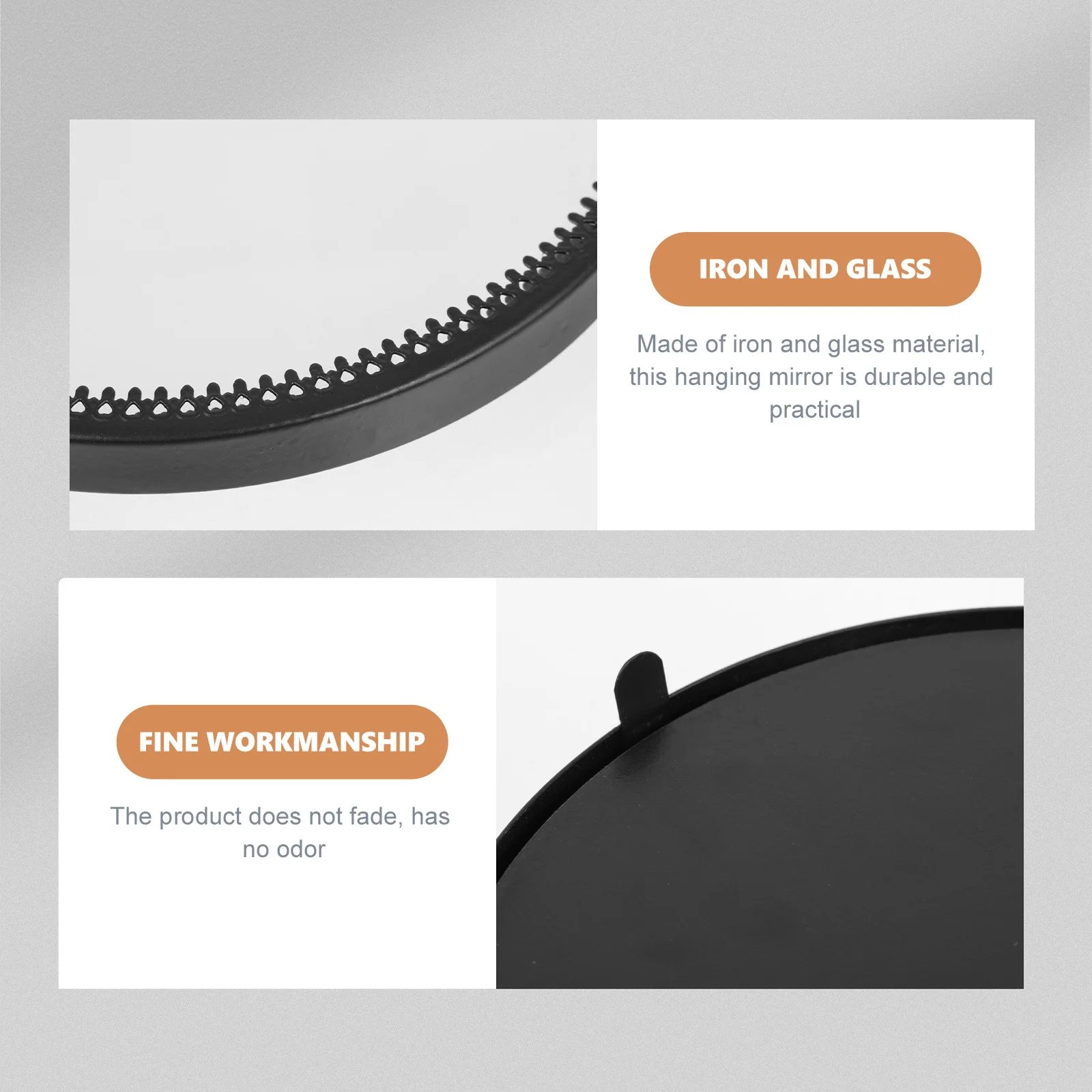 Round Hanging Wall Mirror Makeup Vanity Mirror for Bedroom Bathroom Decorative Use Wall Glass Mirrors