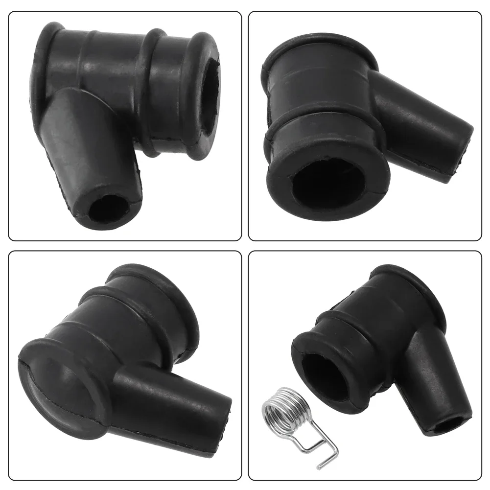 Rubber Spark Plug Cap Cover For 5mm HT Lead Black Universal Lawn Mower Blower Strimmer Trimmer Replacement Accessories