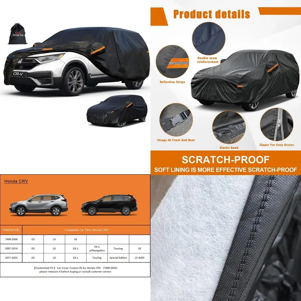 

Custom Fit SUV Car Cover for Honda CR-V (1995-2025) - Waterproof, All Weather Protection, Rain, Sun, UV Defense