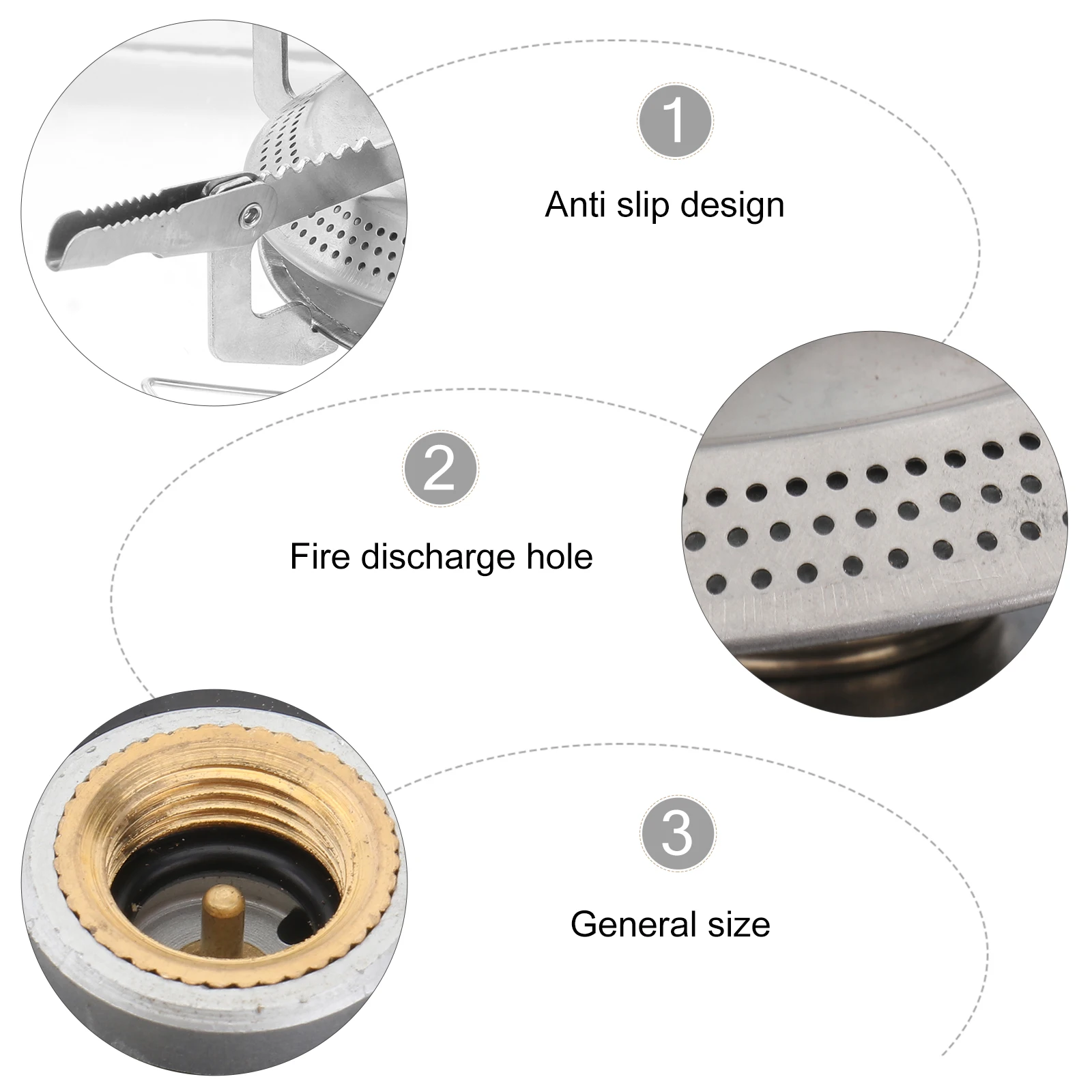 

1Pcs Outdoor Stove Durable Stainless Steel Camping Stove Lightweight Portable Cooker Practical Camping Gas Burner