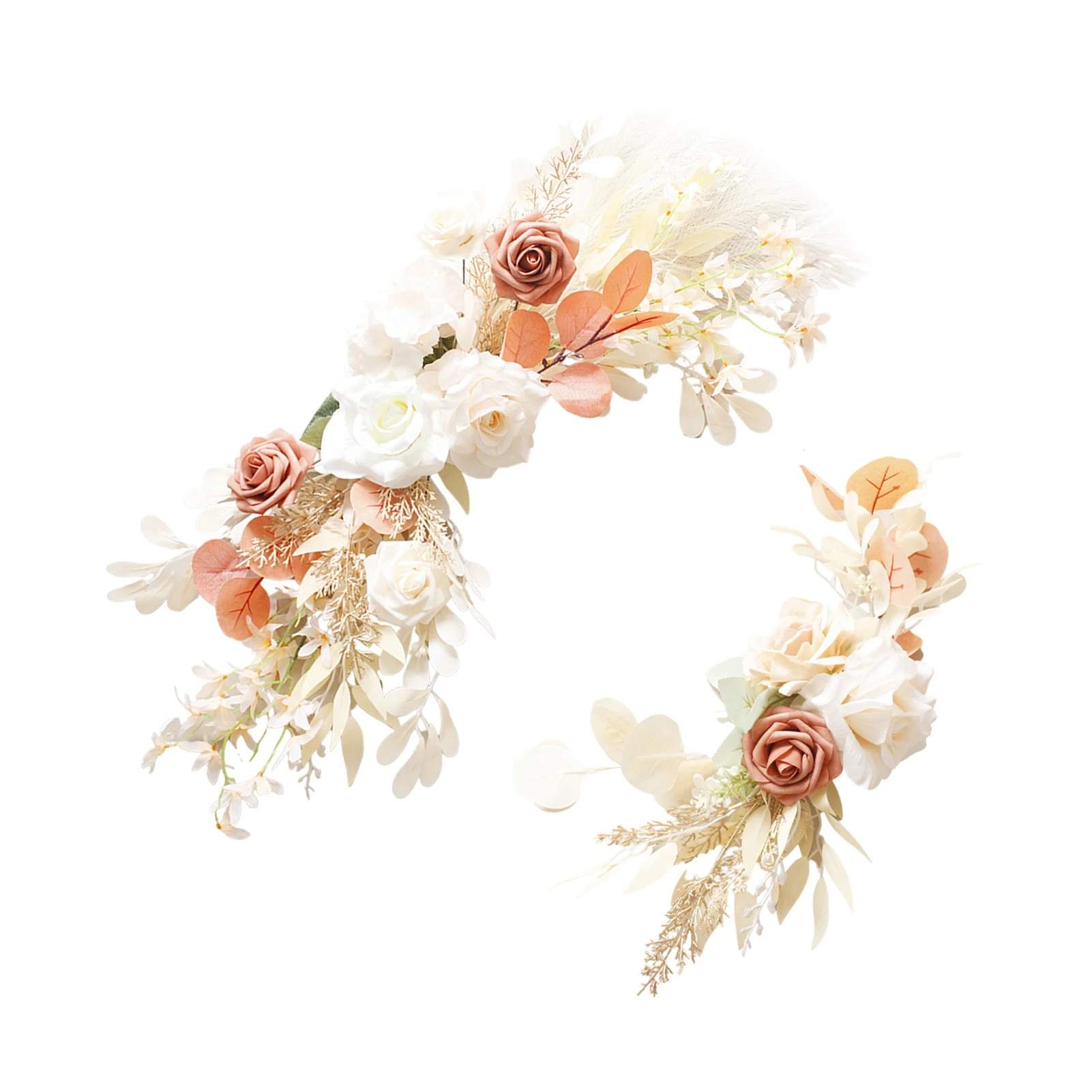 

Simulation Arch Floral Swag Silk Cloth Decorative Lintel Wreath For Outdoor Wedding Party Decoration