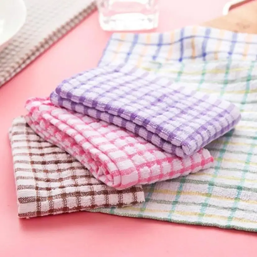 1 Pcs L Size Kitchen Cleaning Cloth Mesh Cotton Hand Towel Cloth Hair Oil Absorbing Towel Random Color Handkerchief Random Color