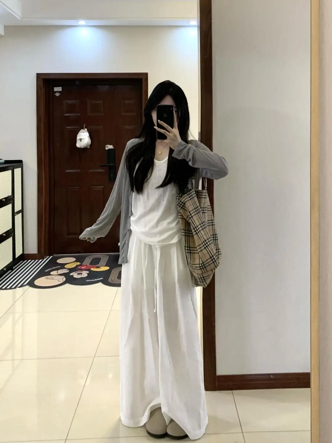 

Spring Summer Thin Knitted Outerwear Sun Protection Two-Piece Set with Strap Cardigan Long Sve V-Ne Button-Up Women's Fa...