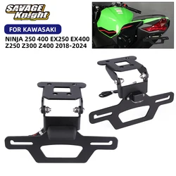 2024 Hidden Foldable License Plate Bracket For Kawasaki Ninja 250 400 Z400 Z300 Z250 2018-2023 Tail Tidy Fender Eliminator Kit