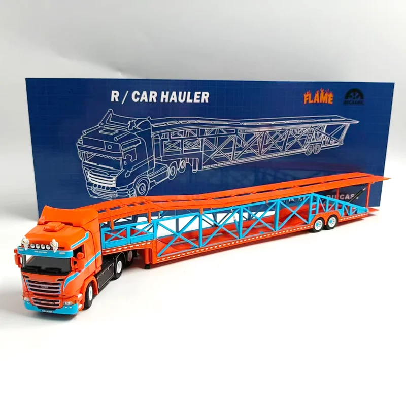 

Flame Diecast 1:64 Scale R550 Double-decker Transporter Trailer Alloy Simulation Car Model Souvenirs Collection Gift Display