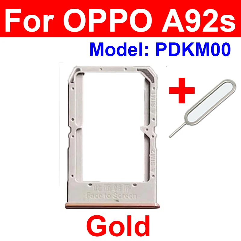 For OPPO A91 A92 A92s A93 4G 5G  Card Slot Adapter Reader Sim Card Tray Holder Replacement Repair Parts