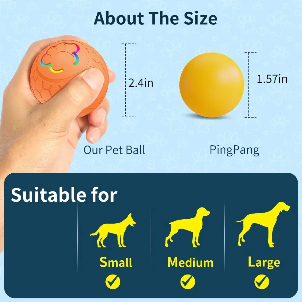 Fun Interactive Smart Dog Electronic Automatic Bouncing Chew Ball Durable Tooth Cleaning Rolling Ball