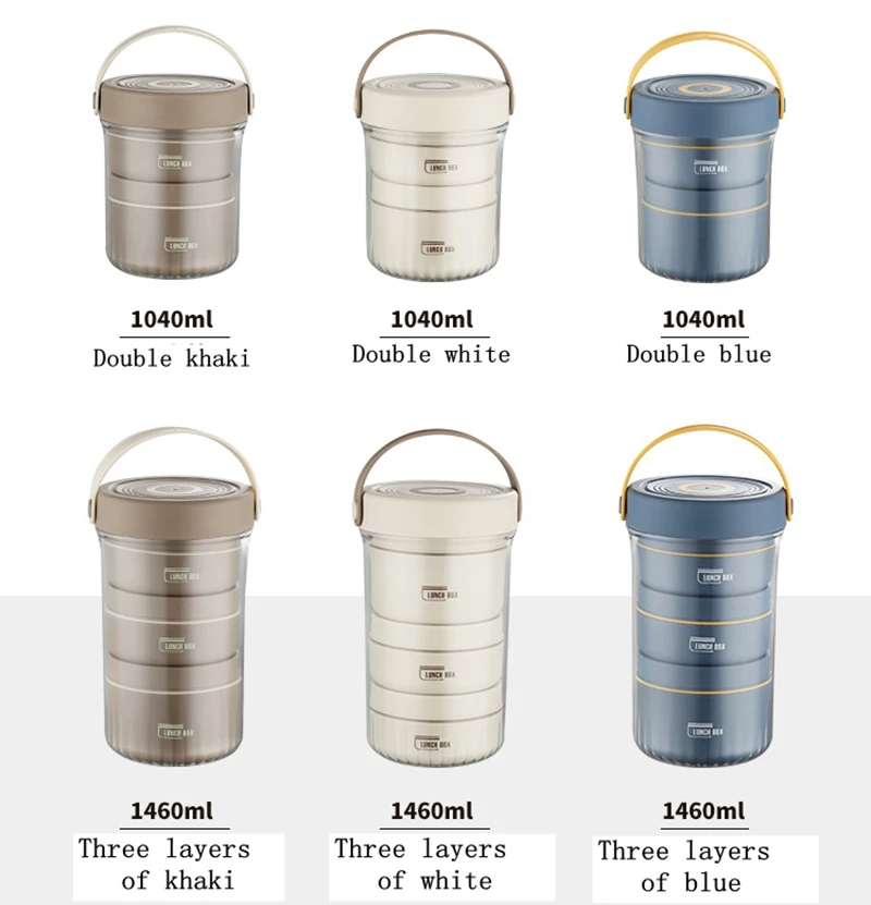 304 Stainless Steel Multi-Layer Insulation And Leak-Proof Lunch Box Portable Large-Capacity Office Worker Student