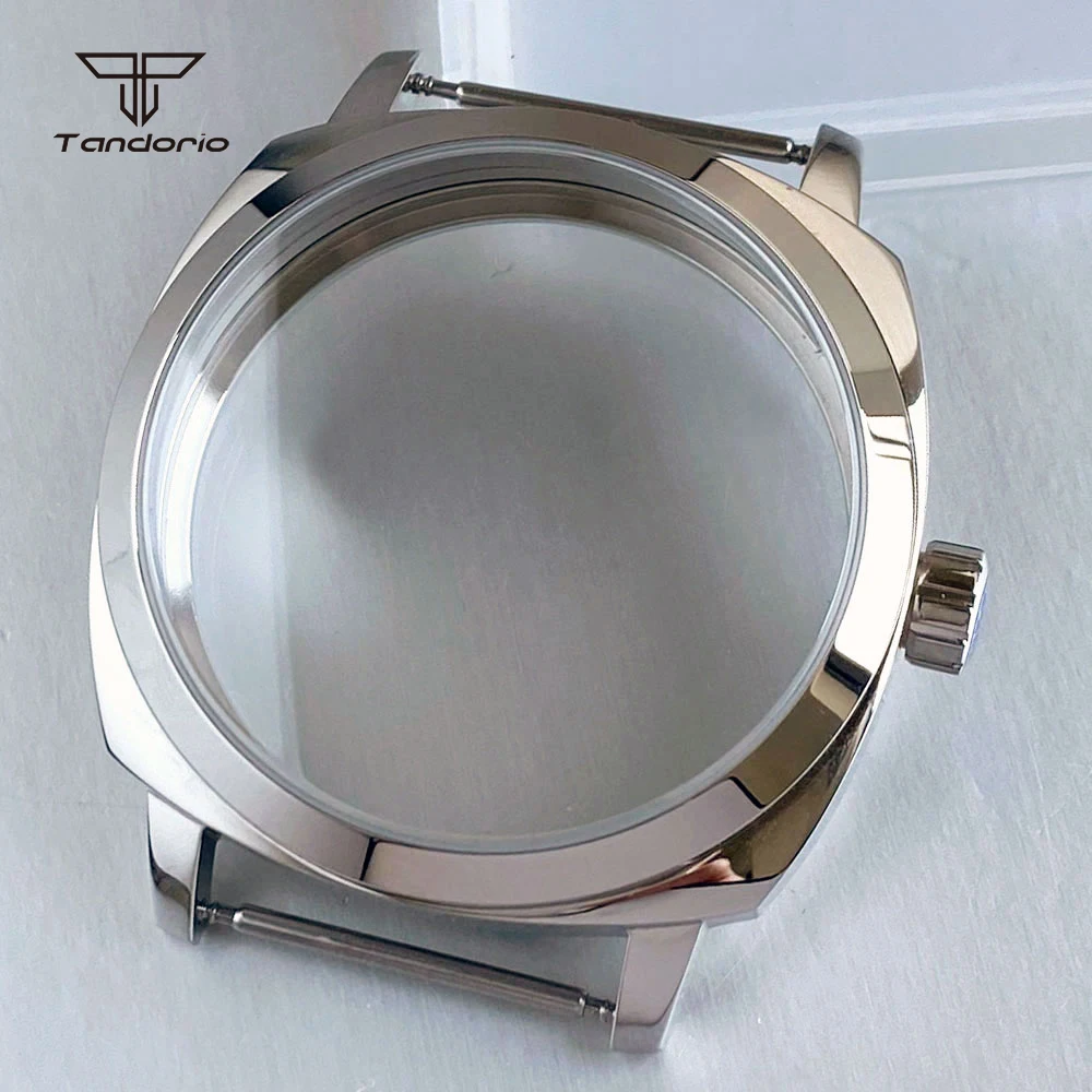 Stainless Steel Silver 42mm Mechanical Watch Case Sapphire Fit ETA6497 6498 ST3600 ST3620 Hand Winding Movt Clear Back Mod Parts
