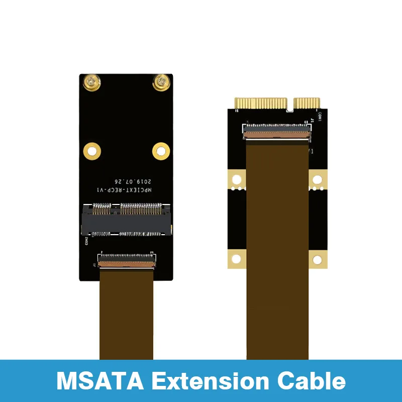 Mini PCIE WiFi Wireless NIC MSATA SSD SATA MINI-PCI Express 52pin SSD Extension Ribbon Cable 30cm