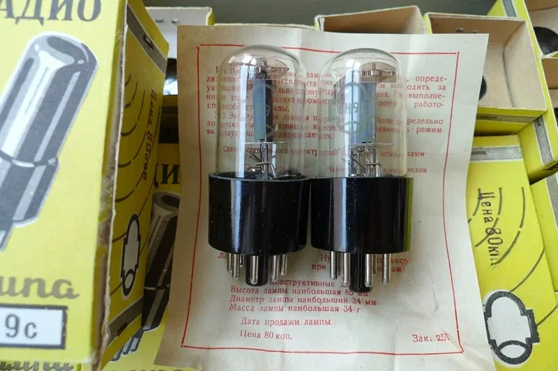 for Soviet 6H9C directly replaces 6N9P/6SL7/5691/ECC35 original box vacuum tubes