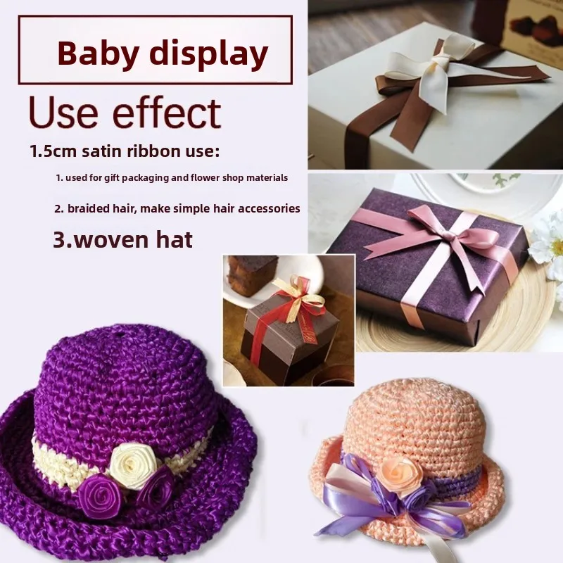 22 متر/وحدة 15 مللي متر شريط من الساتان DIY بها بنفسك القوس الحرفية ديكور حفل زفاف الديكور هدية التفاف الشريط الملابس المواد المساعدة