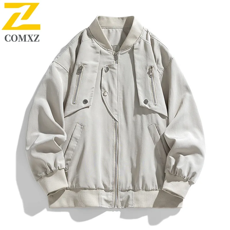 

COMXZ Мужская дорожная куртка премиум-класса в американском стиле Модное мотоциклетное пальто Высококачественная ветрозащитная легкая осенняя ветровка