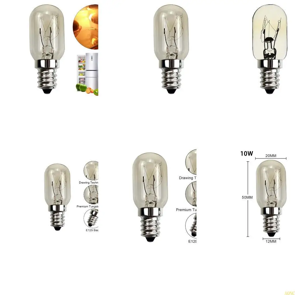 A0NC 10 Watt Appliance Glühbirne Mikrowellenofenbirne E12s Basis Glühbirne Warmes Weiß