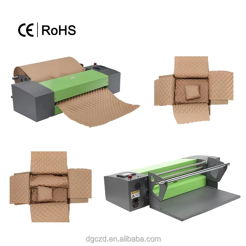 Electric Kraft Paper Bubble Automatic Cushion Packing Machine For Food & Chemical Carton Packaging Core Engine Motor Components