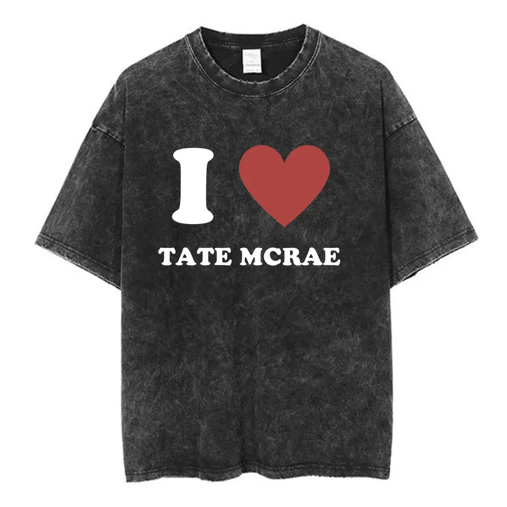 Tate Mcrae Greedy Album Tour Merch T Shirt Men Women Fashion Vintage Washed Short Sleeve Oversized T-shirts 100% Cotton T Shirts