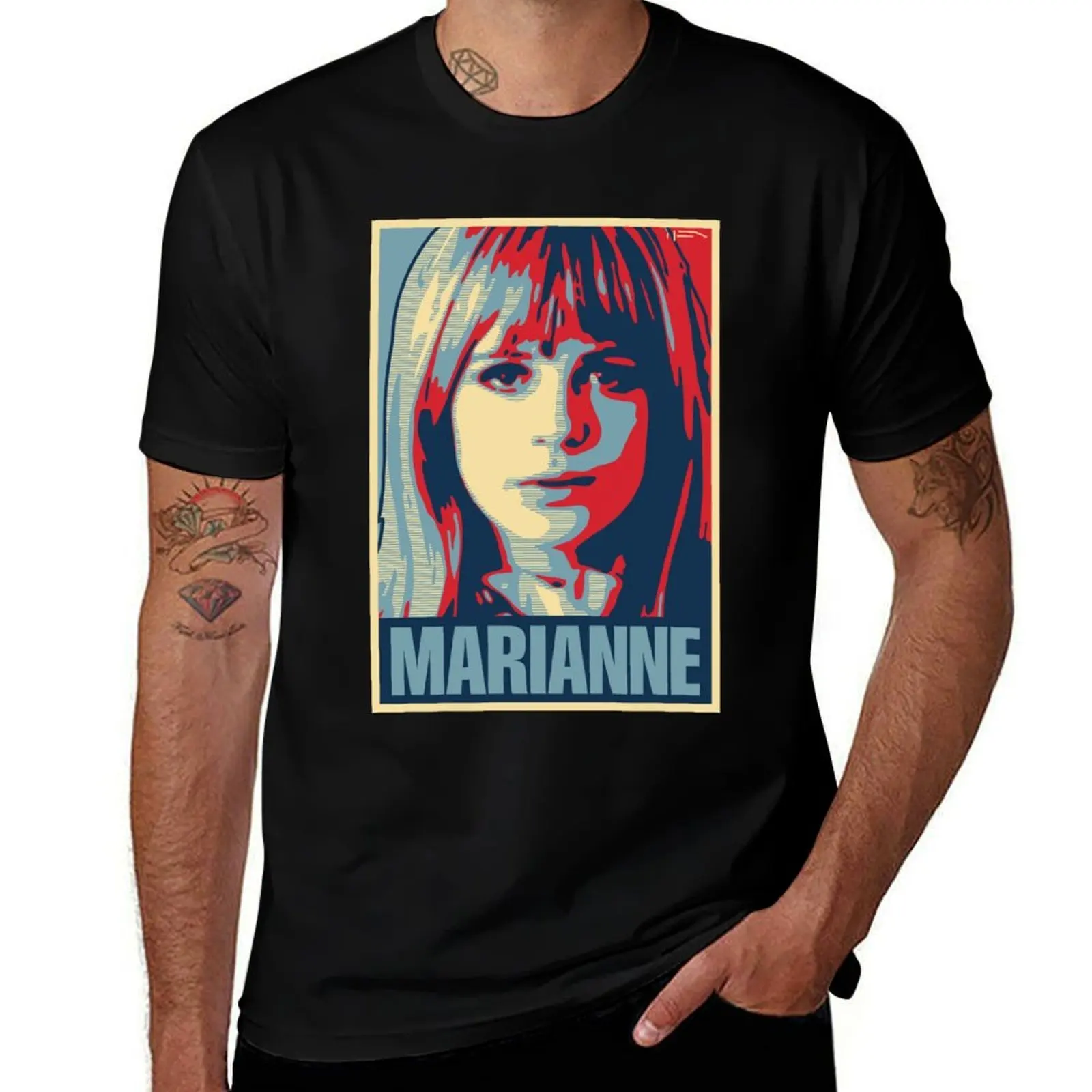 

Marianne T-Shirt graphic shirts blacks vintage graphic tee anime t shirts men workout shirt