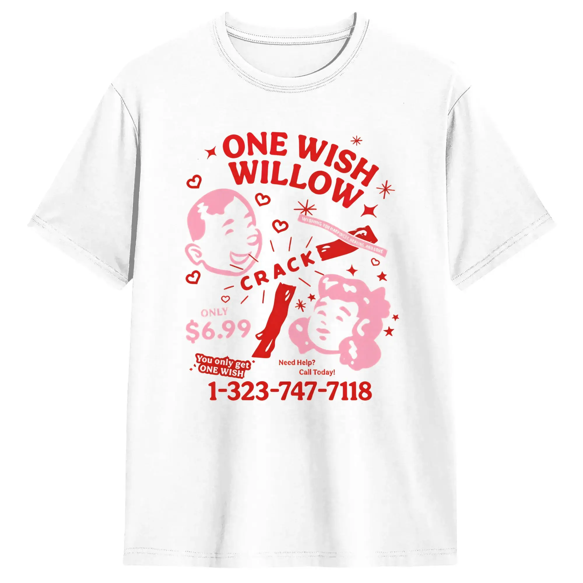 One Wish Willow Obsession 2026 T-shirt 100% coton pour homme, t-shirts d'été géniaux, col rond, tendance, vêtements décontractés surdimensionnés