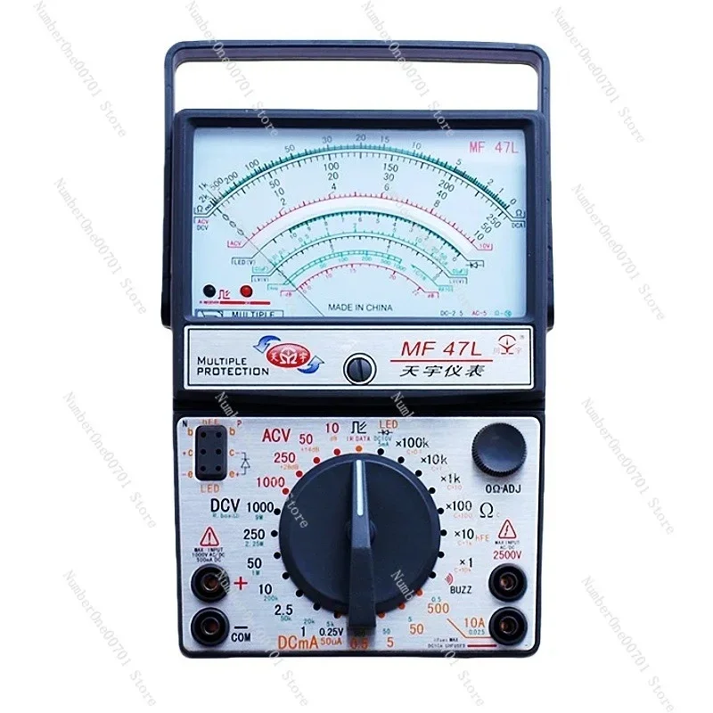 MF47L Analog Multimeter, Multi-Purpose with LED & Zener Diode Test, Burn-Out Protection Circuit