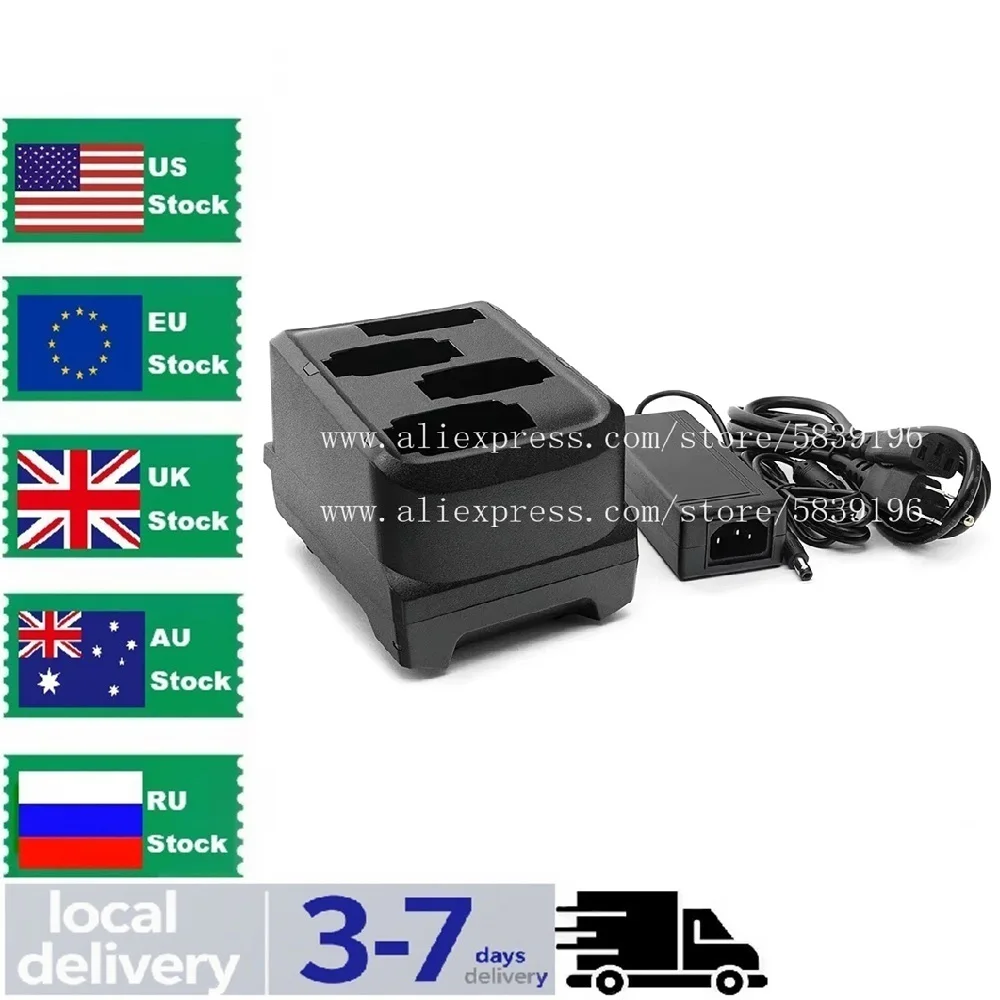 

4-Slot Battery Charger Cradle with Power Supply for Zebra MC9300 MC930B MC930P MC930