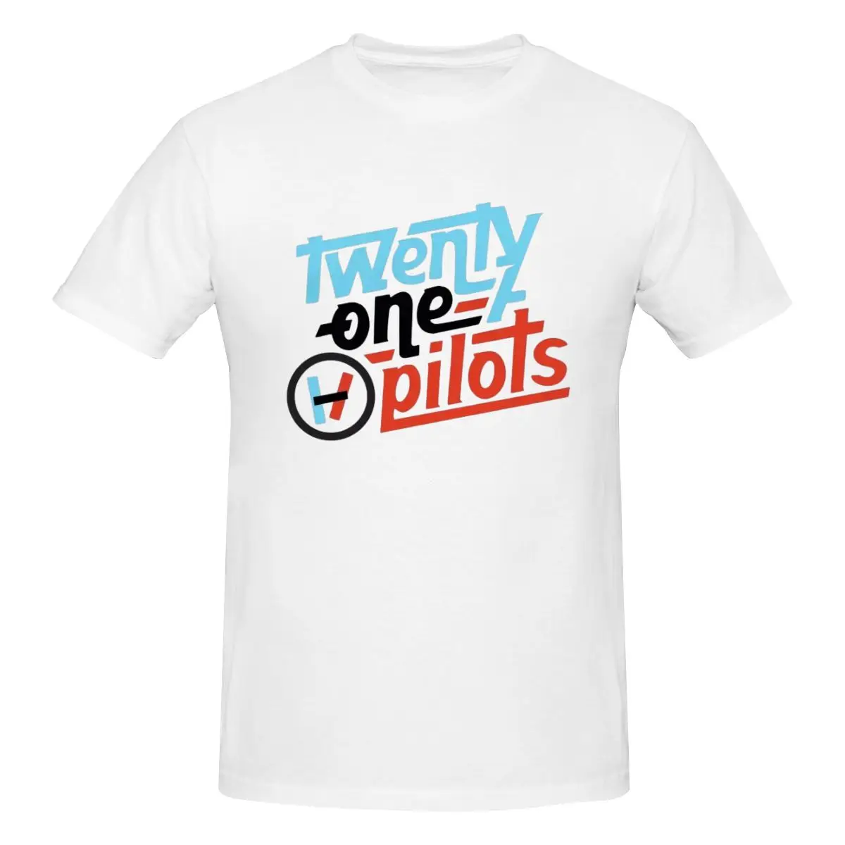 Twenty One Pilots Men's 100% Cotton Short Sleeve T-shirt Top Loose Tshirt