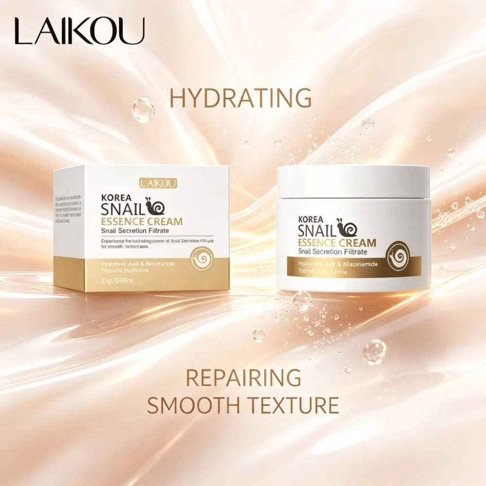 Snail Essence Cream Snail Niacinamide Hyaluronic Acid Deep Hydration Repair Dry Dull Skin Even Tone Daily Facial Moisturizer 25g