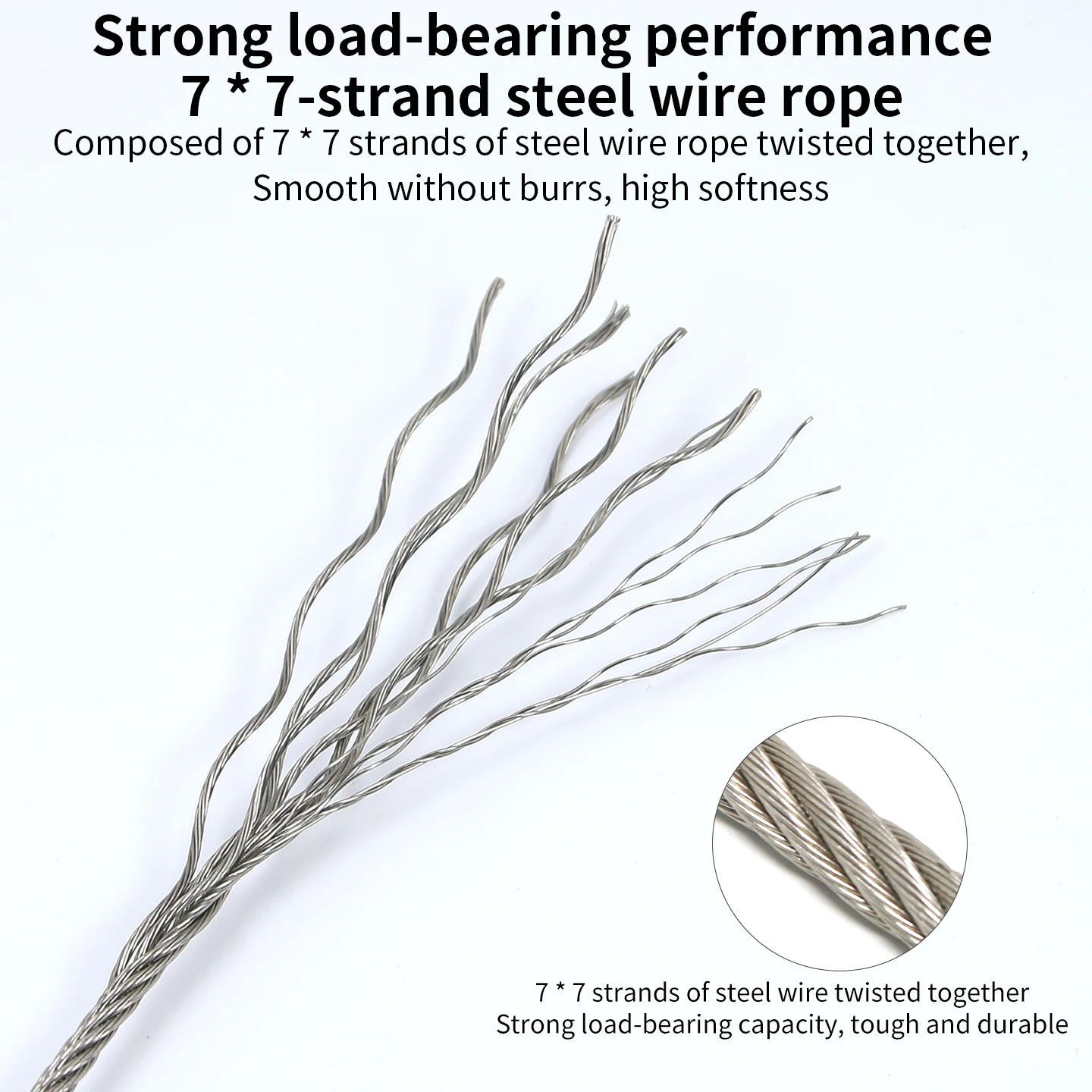 Picture 6: 1.5mm stainless steel suspension cable, adjustable cable, ceiling suspension with metal hook, load-bearing capacity up to 30kg