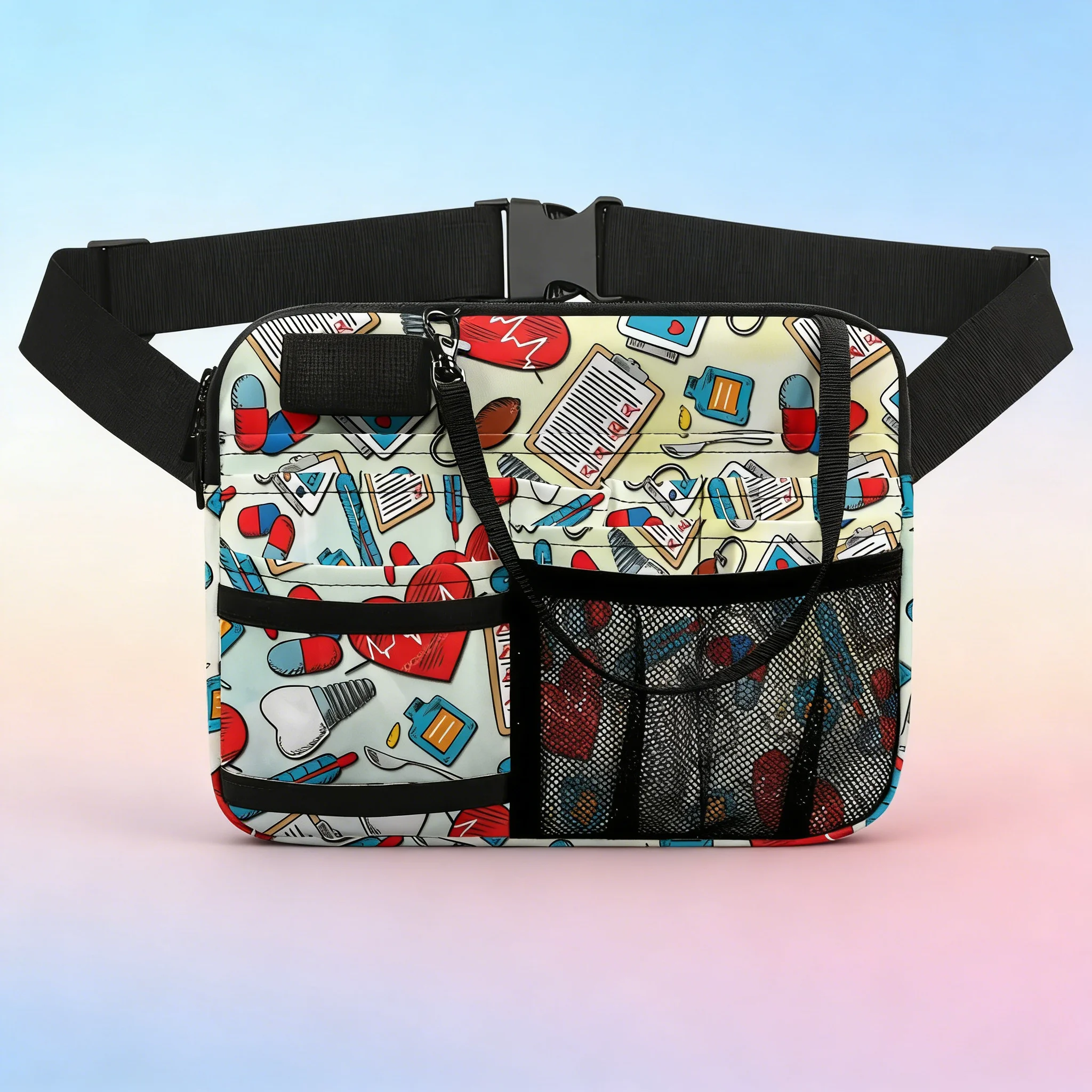 

Medical Organizer Fanny Pack, Nurse Waist Bag with Multiple Pockets, Nursing Tool Pouch for Work