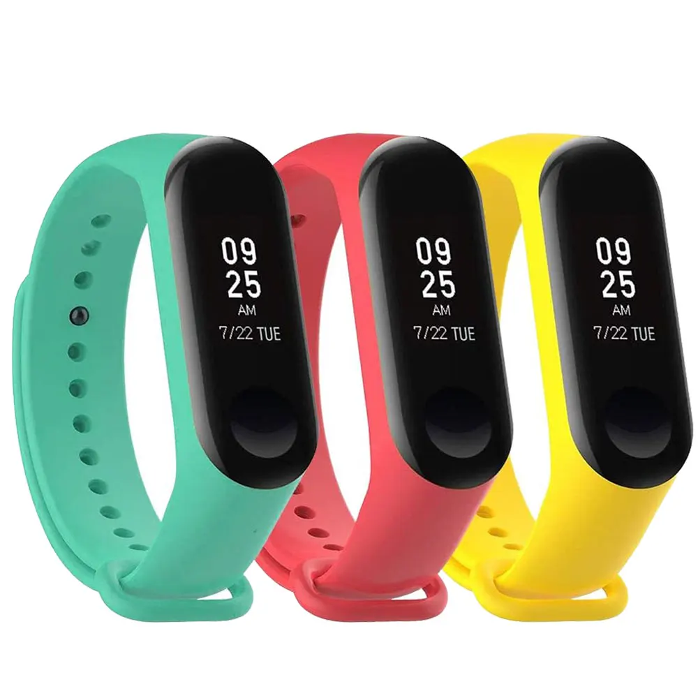 3PCS Soft Silicone Strap For Xiaomi Mi Band 3 4 Smart Bracelet Band Replacement Strap For Xiaomi MiBand 4 3