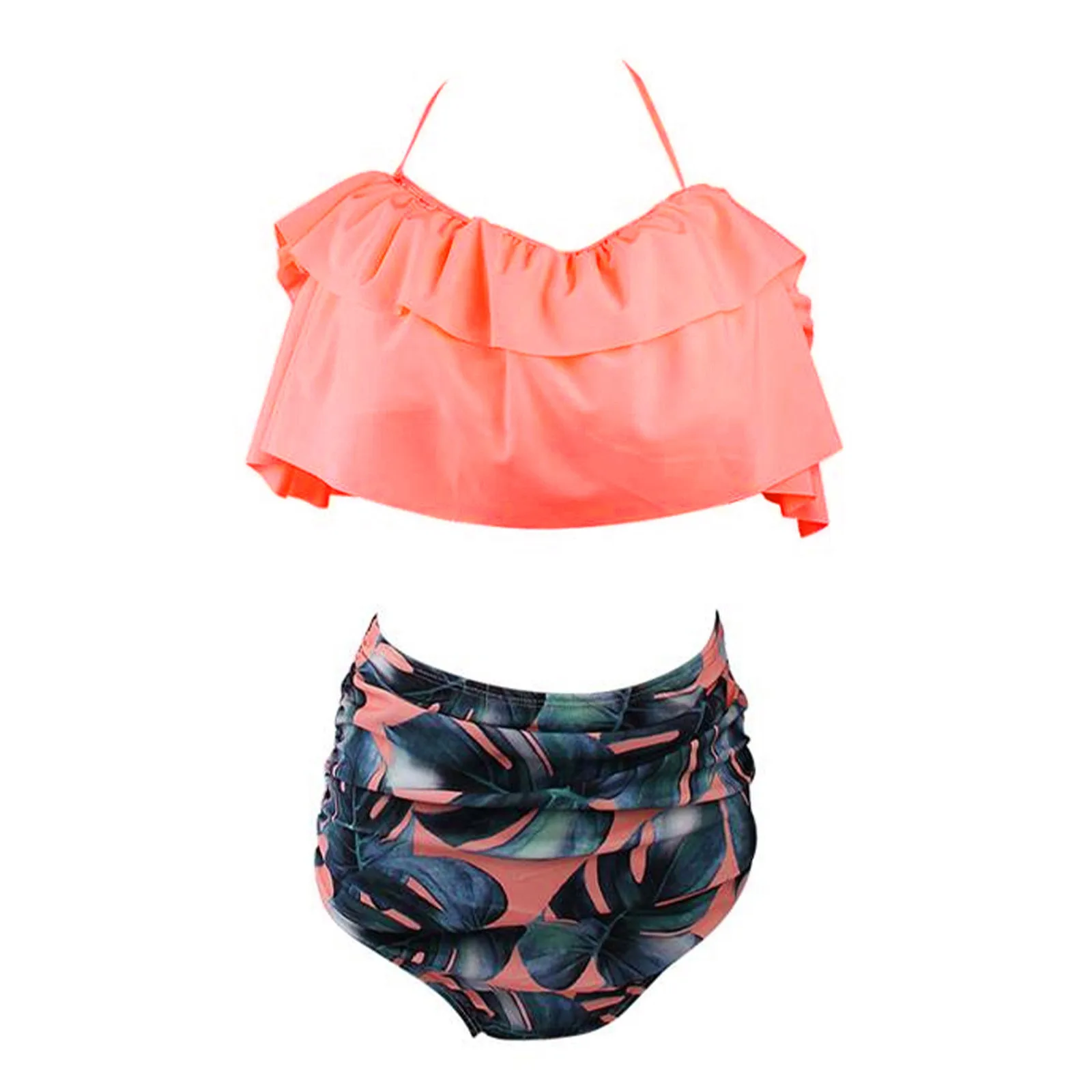 

Женский комплект бикини из двух предметов с оборками, привлекательный купальник с высокой талией, купальник, бикини, бритвы для женщин