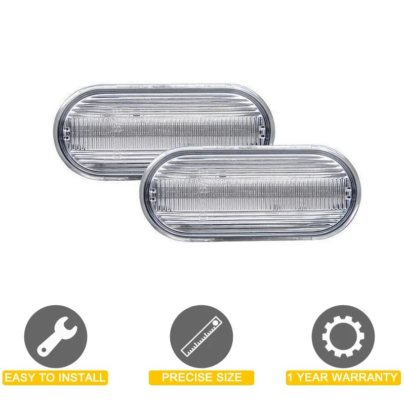 Conjunto de lámpara LED de señalización lateral, luz intermitente con lente transparente de 12V para VW Fox, Lupo, Sharan, Vento, Multivan, T5