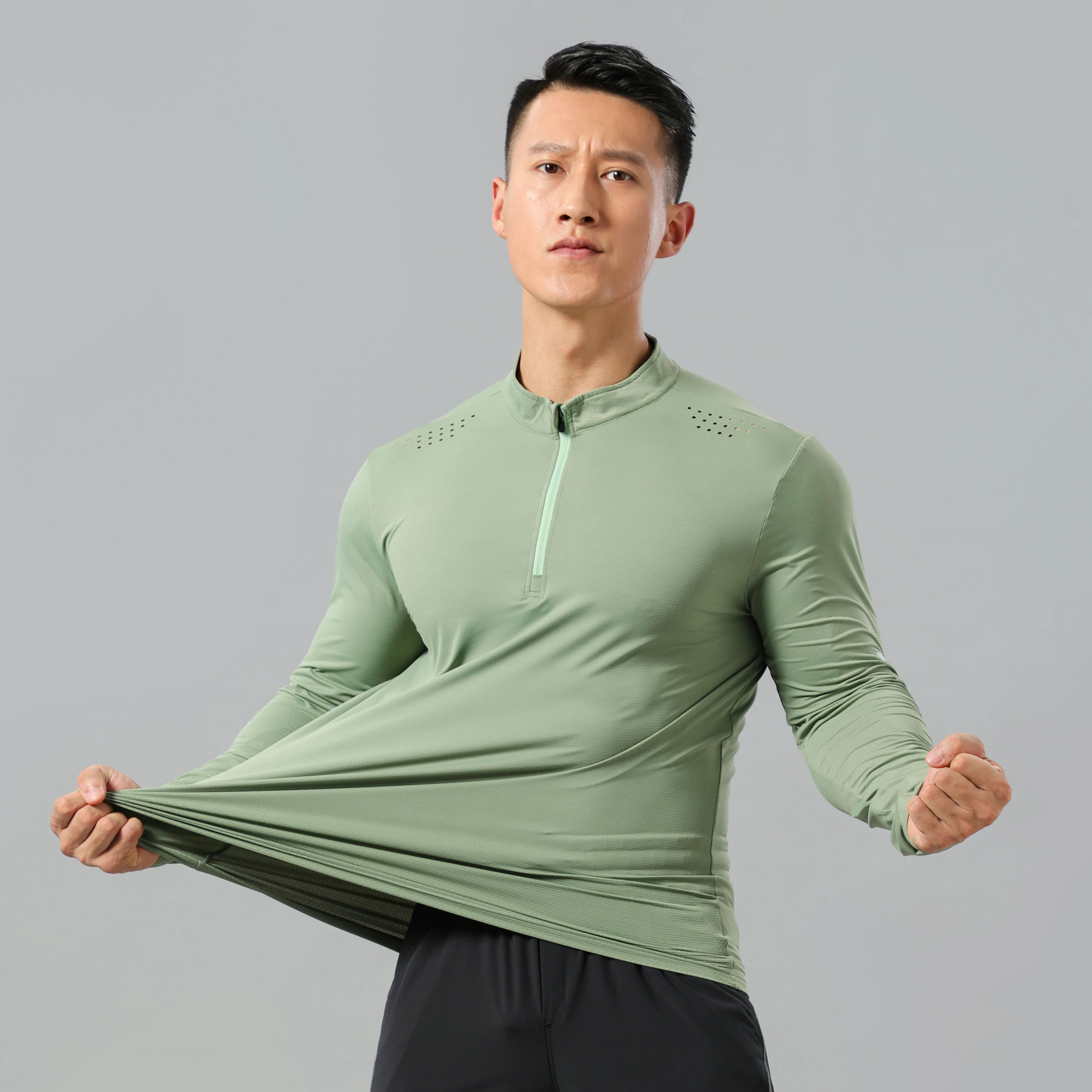 Herren Leichtathletik Tops Herbst Laufshirts Langarm Outdoor Sport Fitness T-shirt Kleidung Reflektierende Schnell Trocknend Atmungsaktiv