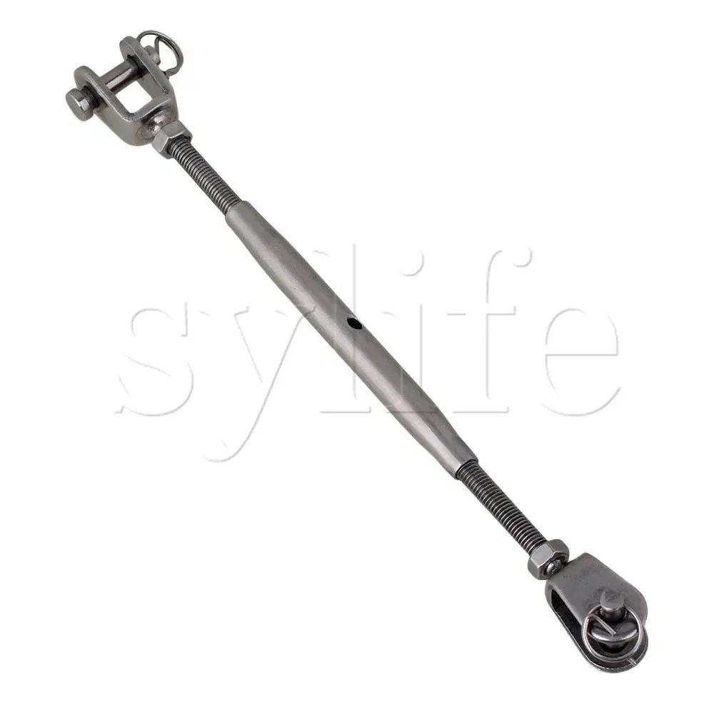 M5 Silver Stainless Steel Turnbuckle - European Style Closed Body Wire Rope Tightener