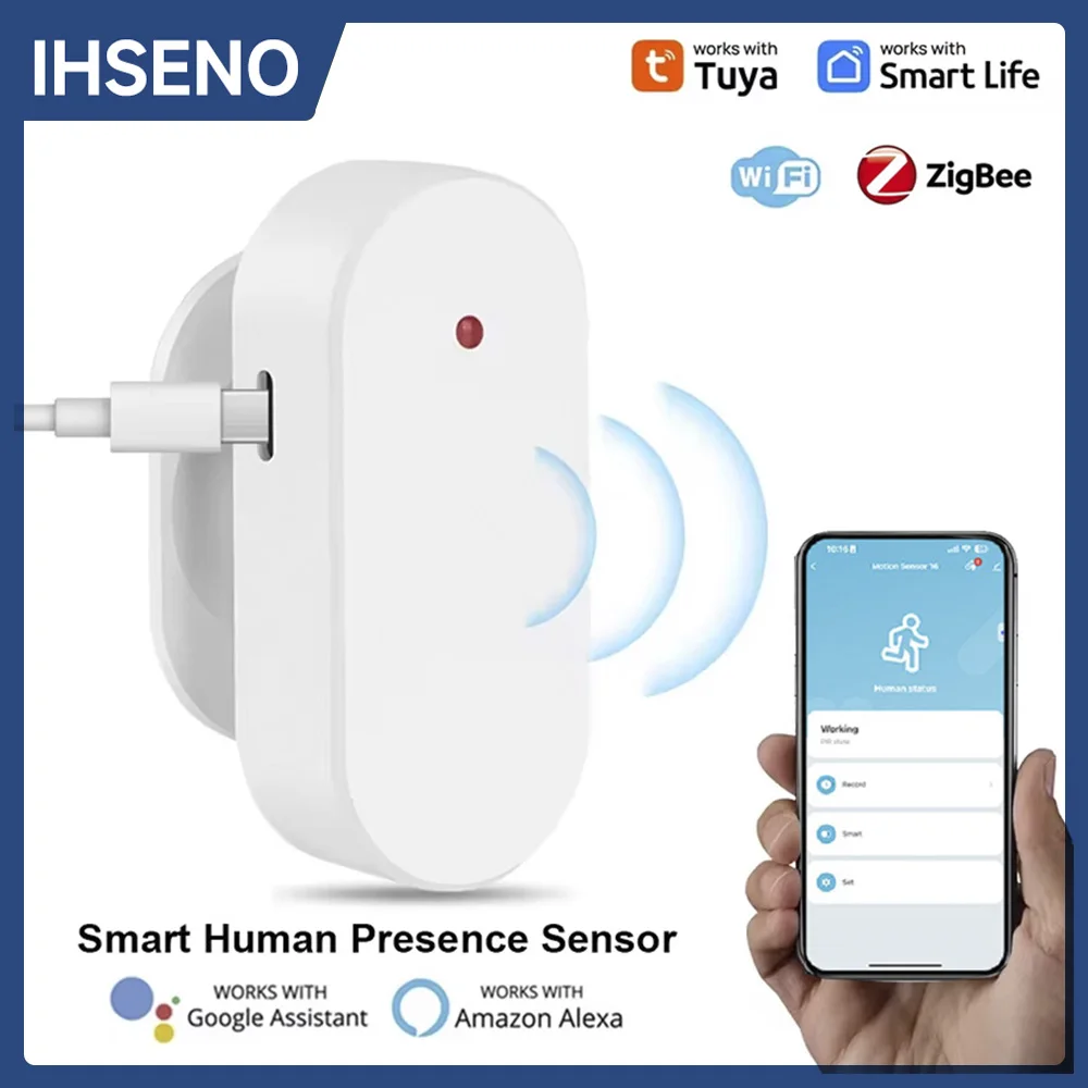 

Tuya Wifi/Zigbee Human Presence Detector Smart Human Body PIR Sensor 24G Radar Detector Motion Sensors Support Smart life